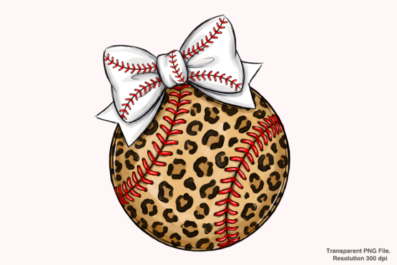 Download Leopard Baseball Coquette Bow Png - Premium Resources
