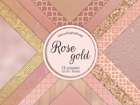 Download Rose Gold Digital Scrapbooking Papers - Scrapbooking paper Collection