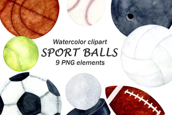 Download Watercolor Sports Balls - Balls Collection