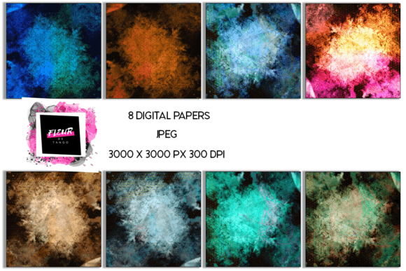 Download Grunge Digital Scrapbooking Papers Set - Scrapbooking paper Collection