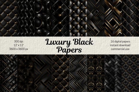 Download Luxury Black Digital Scrapbooking Papers - Scrapbooking paper Collection